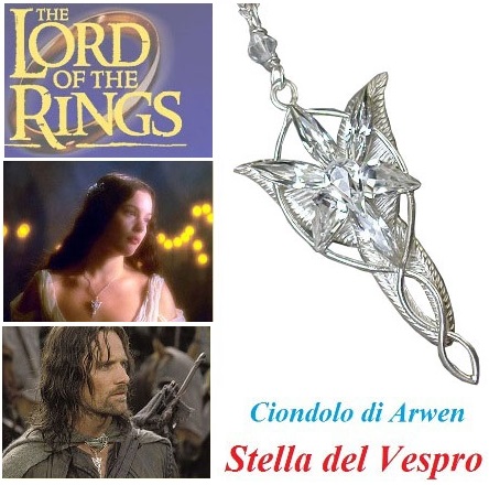 Ciondolo di arwen - stella del vespro - riproduzione ufficiale new line cinema del film il signore degli anelli .